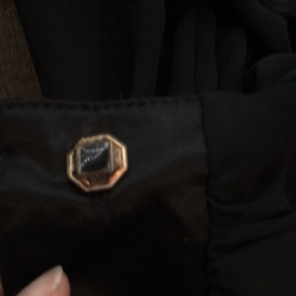Michel Elliot black & gold trim blouse NWT sheer - Picture 8 of 16